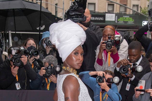 May 2, 2022, New York, United States: Cynthia Erivo wearing Louis Vuitton departs The Mark Hotel for 2022 Met Gala in New York City. New York United States - ZUMAs197 20220502_zaa_s197_345 Copyright: xRonxAdarx