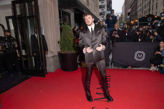 May 2, 2022, New York, United States: Jack Harlow wearing Givenchy departs The Mark Hotel for 2022 Met Gala in New York City. New York United States - ZUMAs197 20220502_zaa_s197_390 Copyright: xRonxAdarx