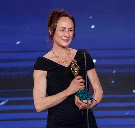 Verleihung des David di Donatello-Preises 2022 in Rom - Die Preisträger May 3, 2022, ROME, Italia: Italian costume designer Ursula Patzak at Cinecitta studios receives award for Best Costume Design for Qui rido io during the 67th edition of the David di Donatello Awards, in Rome, Italy, 3 May 2022. ANSA GIUSEPPE LAMI ROME Italia - ZUMAa110 20220503_zaf_a110_007 Copyright: xGiuseppexLamix