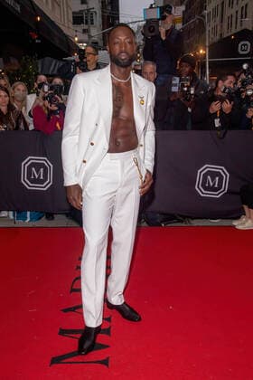 May 2, 2022, New York, United States: Dwyane Wade departs The Mark Hotel for 2022 Met Gala in New York City. New York United States - ZUMAs197 20220502_zaa_s197_462 Copyright: xRonxAdarx