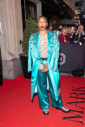 May 2, 2022, New York, United States: Lena Waithe wearing Versace departs The Mark Hotel for 2022 Met Gala in New York City. New York United States - ZUMAs197 20220502_zaa_s197_483 Copyright: xRonxAdarx