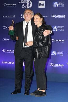 Photo IPP Pizzi Paolo Rome 03 05 2022 ceremony of delivery of the 67 David Di Donatello award of Italian cinema In photo Silvio Orlando, best actor and his wife Laura Rondanini Italy Photo Press World Copyright  0