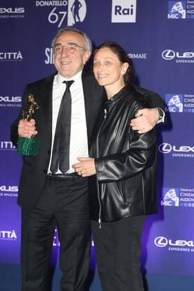 Photo IPP Pizzi Paolo Rome 03 05 2022 ceremony of delivery of the 67 David Di Donatello award of Italian cinema In photo Silvio Orlando, best actor and his wife Laura Rondanini Italy Photo Press World Copyright  0