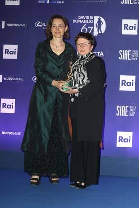 Photo IPP Pizzi Paolo Rome 03 05 2022 award ceremony of the 67th David Di Donatello prize of Italian cinema In photo Monica Zappelloni and Donatella Di Pietrantonio, best non-original screenplay Italy Photo Press World Copyright  0