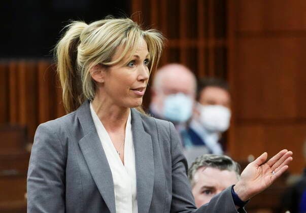 May 6, 2022, Ottawa, Ontario, Canada: Conservative member of Parliament Shelby Kramp-Neuman speaks during question period in the House of Commons on Parliament Hill in Ottawa on Friday, May 6, 2022. Ottawa Canada  - ZUMAc35_ 20220506_zaf_c35_032 Copyright: xSeanxKilpatrickx