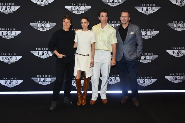 Top Gun Maverick Film Photocall MEXICO CITY, MEXICO - MAY 6, 2022: Tom Cruise, Jennifer Connelly, Miles Teller and Jon Hamm pose for photos during the film photocall to promote Top Gun Maverick at Ritz Carton Mexico City Hotel. On May 6, 2022 in Mexico City, Mexico. (Photo by Carlos Tischler Eyepix Group). Copyright: xCarlosxTischlerx xEyepixxGroupx EYEPIX_CT_06052022_64074