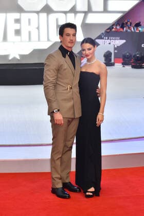 Top Gun: Maverick Film Premiere MEXICO CITY, MEXICO - MAY 6, 2022: American actor Miles Teller and his wife Keleigh Sperry pose for photos during the red carpet of Top Gun: Maverick film premiere at Cinepolis Toreo Parque Central. On May 6, 2022 in Mexico City, Mexico. (Photo by Carlos Tischler Eyepix Group). Copyright: xCarlosxTischlerx xEyepixxGroupx EYEPIX_CT_06052022_64280