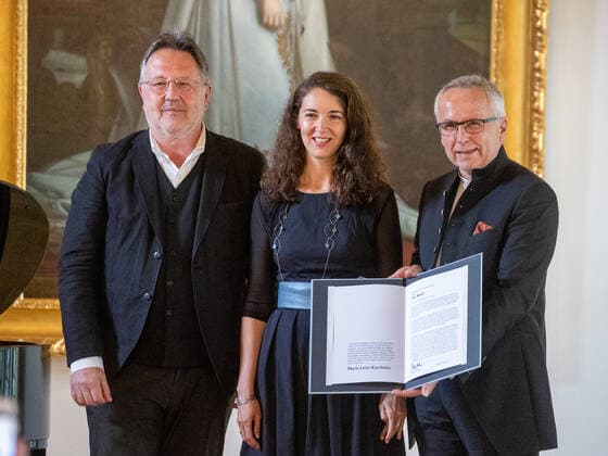 Rainer MORITZ, literary critic and laudator, Iris WOLFF, writer and prize winner and Udo HAHN, Academy Director r Award L M Kaschnitz Prize M a r i e L u i s e K A S C H N I T Z P R E I S of the Evangelical Academy Tutzing for I r i s W O L F F on 8 05 2022, in Tutzing, E V A N G E L I S CH E A C A D E M I E T U T Z I N G, Germany S xx