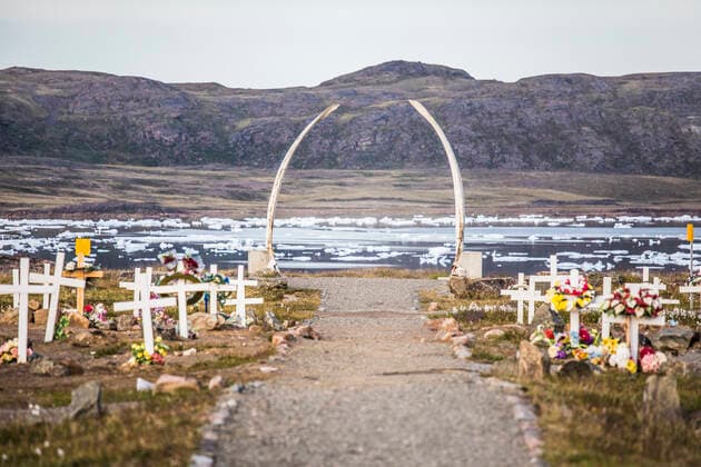 Ancestral cemetery with whale bones, Iqaluit, Baffin Island. Iqaluit, NU, Canada CR_JDIP210729C-320999-01