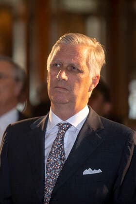 King Philippe - Filip of Belgium pictured during a royal visit to Train World, for the openning of the new temporary exposition Royals & Trains , in Brussels, Monday 09 May 2022. This temporary exhibition highlights the historical links between the royal family and the railroads. It brings together period objects and unpublished archives from the SNCB and the Royal Palace. It also allows to admire five royal cars, most of which are presented to the public for the first time.  HATIMxKAGHAT 34680500