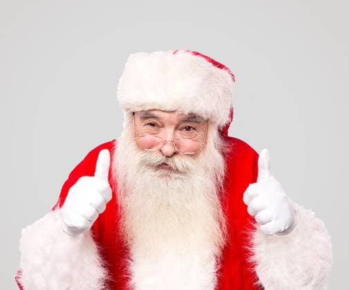 Santa claus gesturing thumbs up against grey, model released, , 15264312.jpg, aged, agree, beard, caucasian, celebrations, christmas, claus, clothing, costume, december, dress, eve, event, eye glass, eye wear, gesture, holidays, kind, kris kringle, merry christmas, merry xmas, mustache, new year, nicholas, noel, occasion, okay, posing, red, saint nicholas, saint nick, santa, santa cap, santa claus, seasonal, senior, sign, symbol, thumbs up, traditional, white, xmas,