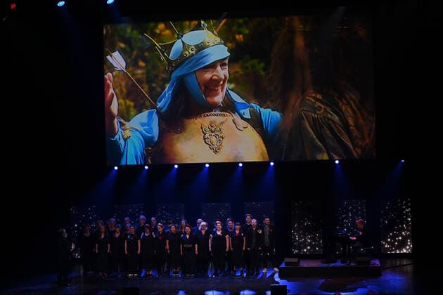 The Tutti Fratelli choir performs a tribute to the late actress Reinhilde Decleir at the award ceremony of the Ultimas 2022 , Flemish culture prizes, Tuesday 10 May 2022, in Antwerp.  DIRKxWAEM 34702734