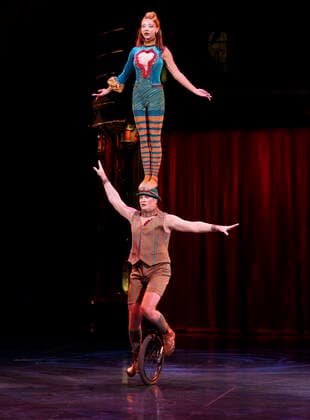 May 10, 2022, Montreal, PQ, Canada: Artists perform on a unicycle during a preview of the Cirque du Soleil show Kooza in Montreal on Tuesday, May 10, 2022. Montreal Canada  - ZUMAc35_ 20220510_zaf_c35_105 Copyright: xPaulxChiassonx