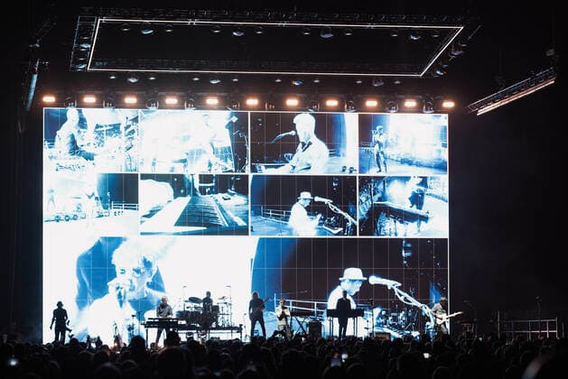 11 05 2022, xlakx, Entertaiment music pop, a ha emspor, v l The Norwegian band a ha around singer Morten Harket M performs in the Mercedes Benz Arena on tour Germany play hunting high and low Berlin
