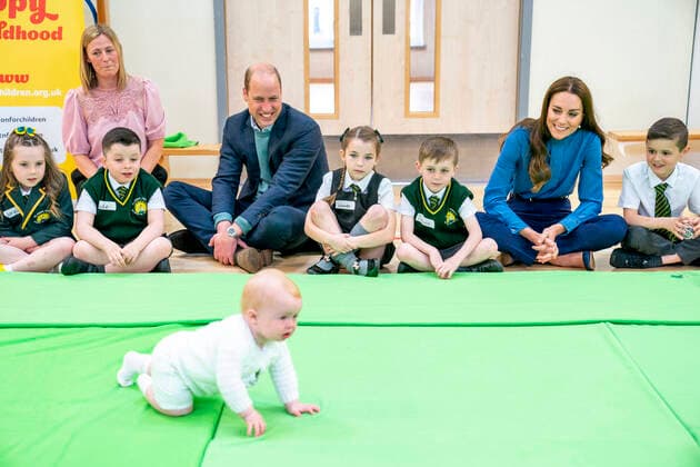 . 11 05 2022. Glasgow , United Kingdom. Prince William & Kate Middleton, the Duke and Duchess of Cambridge, during a visit to St. John s Primary School, in Glasgow , Scotland, United Kingdom.  xi-Imagesx IIM-23395-0040