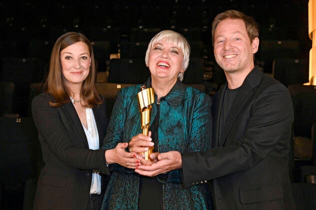 Alexandra Maria Lara, Claudia Roth and Florian Gallenberger at the announcement of the nominations for the German Film Award 2022 at the cinema in the KulturBrauerei Berlin, 12 05 2022 Foto:xF.xKernx xFuturexImage