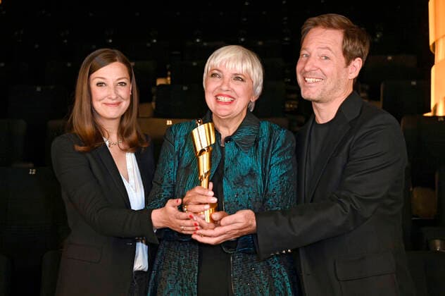 Alexandra Maria Lara, Claudia Roth and Florian Gallenberger at the announcement of the nominations for the German Film Award 2022 at the cinema in the KulturBrauerei Berlin, 12 05 2022 Foto:xF.xKernx xFuturexImage