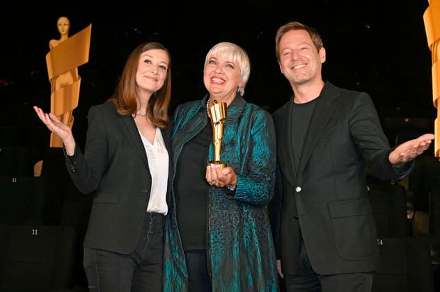 Alexandra Maria Lara, Claudia Roth and Florian Gallenberger at the announcement of the nominations for the German Film Award 2022 at the cinema in the KulturBrauerei Berlin, 12 05 2022 Foto:xF.xKernx xFuturexImage