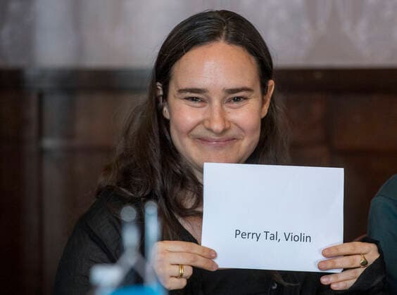 Perry Tal, violinist of West-Eastern Divan Orchestra, attends the press conference on opening concert of 77th Prague Spring international music festival, on May 12, 2022, in Prague, Czech Republic. (CTKxPhoto MichaelaxRihova) CTKPhotoP2022051205929  mir 4