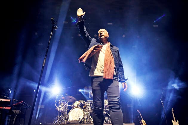 Jim Kerr Simple Minds at a concert of the Celebrating 40 Years of Hits tour at the Halle Münsterland in Münster Jim Kerr Simple Minds at a concert of the Celebrating 40 Years of Hits tour at the Halle Münsterland in Münster snapshot photography D Vorndran