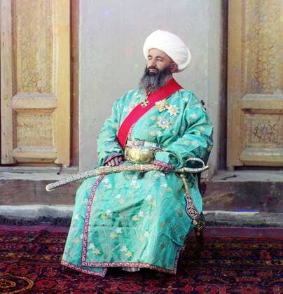 Kush-Beggi Kush-Beggi (Minister of the Interior). Bukhara , Uzbekistan , Russia by Sergei Mikhailovich Prokudin-Gorskii, 1863-1944, photographer. Between 1905 and 1915 Copyright: xPhoto12 AnnxRonanxPicturexLibraryx ARP18A07_356