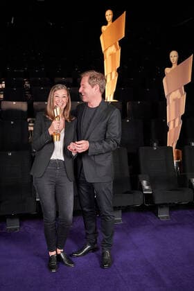 Nomination announcement German Film Award 2022 Alexandra Maria Lara and Florian Gallenberger at the photo session for the nomination announcement German Film Award 2022 on May 12 at the cinema in the KulturBrauerei Berlin Copyright: xEventpressxRadkex