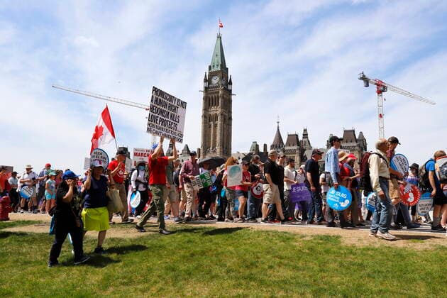 May 12, 2022, Ottawa, ON, CANADA: People take part in the March for Life on Parliament Hill in Ottawa on Thursday, May 12, 2022. Ottawa CANADA  - ZUMAc35_ 20220512_zaf_c35_144 Copyright: xPatrickxDoylex