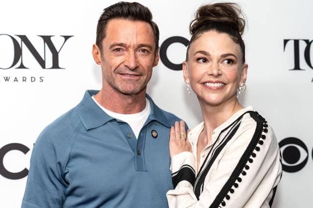 May 12, 2022, New York, NY, USA: HUGH JACKMAN and SUTTON FOSTER attend the 75th Annual Tony Awards Meet the Nominees Press Event,.The Sofitel Hotel, NYC .May 12, 2022. New York USA - ZUMAms4_ 20220512_zaf_ms4_041 Copyright: xSoniaxMoskowitzxGordonx