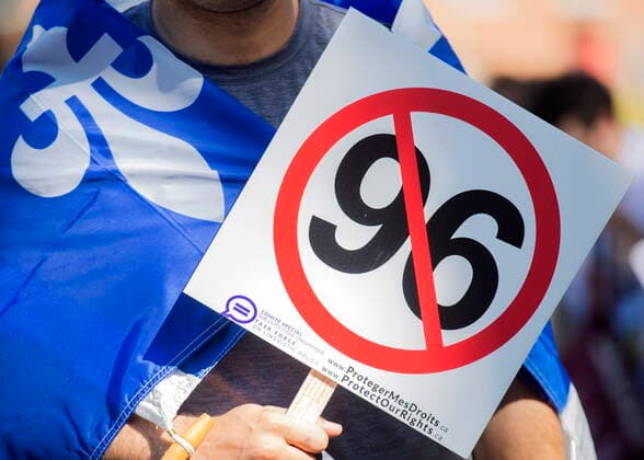 May 14, 2022, Montreal, PQ, Canada: People take part in a demonstration against Bill 96 in Montreal, Saturday, May 14, 2022. Montreal Canada  - ZUMAc35_ 20220514_zaf_c35_004 Copyright: xGrahamxHughesx