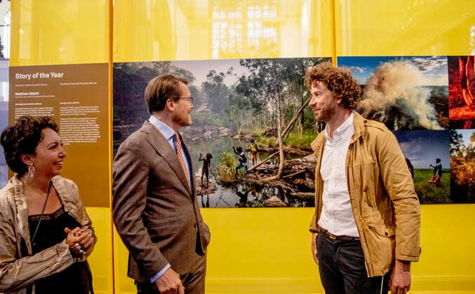 14-05-2022 Amsterdam Prince Constantijn and Matthew Abbott with Saving Forests with Fire attend the World Press Photo Contest 2022 at the Nieuwe Kerk Amsterdam. Â  Copyright: xPPEx