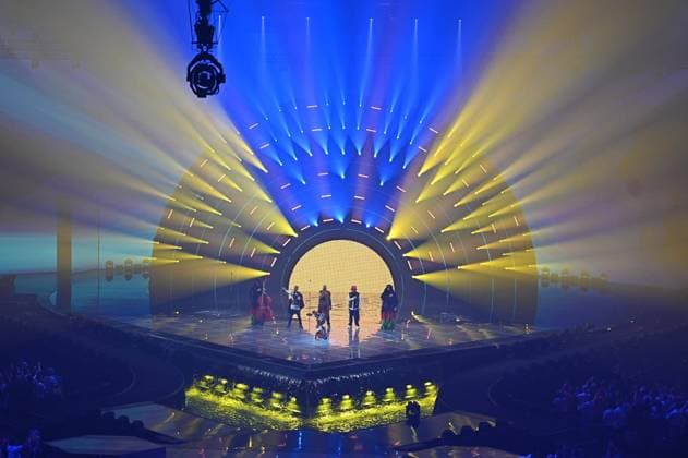 May 14, 2022, Turin: Kalush Orchestra from Ukraine performs during the Final of the 66th annual Eurovision Song Contest (ESC 2022) in Turin, Italy, 14 May 2022. ANSA ALESSANDRO DI MARCO Turin  - ZUMAa110 20220514_zaf_a110_136 Copyright: xAlessandroxDixMarcox