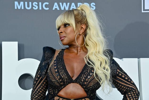 Mary J. Blige attends the annual Billboard Music Awards held at the MGM Grand Garden Arena in Las Vegas, Nevada on May 15, 2022.  LAV202205150166 JIMxRUYMEN