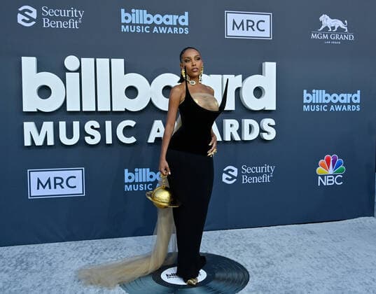 Doja Cat attends the annual Billboard Music Awards held at the MGM Grand Garden Arena in Las Vegas, Nevada on May 15, 2022.  LAV202205150213 JIMxRUYMEN