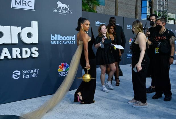 Doja Cat attends the annual Billboard Music Awards held at the MGM Grand Garden Arena in Las Vegas, Nevada on May 15, 2022.  LAV202205150221 JIMxRUYMEN