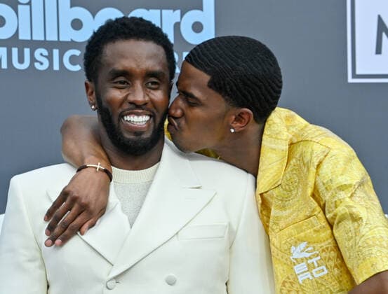 Sean Diddy Combs and Christian Combs attend the annual Billboard Music Awards held at the MGM Grand Garden Arena in Las Vegas, Nevada on May 15, 2022.  LAV202205150244 JIMxRUYMEN