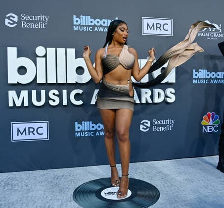 Megan Thee Stallion attends the annual Billboard Music Awards held at the MGM Grand Garden Arena in Las Vegas, Nevada on May 15, 2022.  LAV202205150261 JIMxRUYMEN