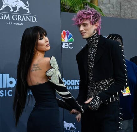 Megan Fox and Machine Gun Kelly attend the annual Billboard Music Awards held at the MGM Grand Garden Arena in Las Vegas, Nevada on May 15, 2022.  LAV202205150301 JIMxRUYMEN