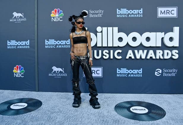 Teyana Taylor attends the annual Billboard Music Awards held at the MGM Grand Garden Arena in Las Vegas, Nevada on May 15, 2022.  LAV202205150328 JIMxRUYMEN