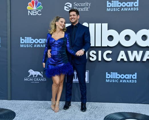 Luisana Lopilato and Michael Bublé attend the annual Billboard Music Awards held at the MGM Grand Garden Arena in Las Vegas, Nevada on May 15, 2022.  LAV202205150357 JIMxRUYMEN