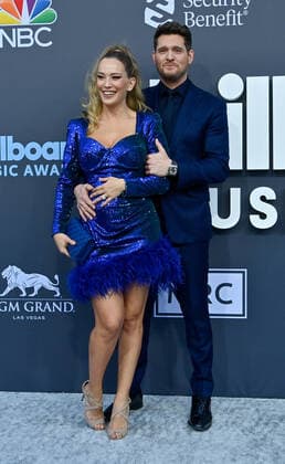 Luisana Lopilato and Michael Bublé attend the annual Billboard Music Awards held at the MGM Grand Garden Arena in Las Vegas, Nevada on May 15, 2022.  LAV202205150360 JIMxRUYMEN