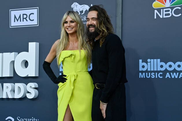 Heidi Klum and Tom Kaulitz attend the annual Billboard Music Awards held at the MGM Grand Garden Arena in Las Vegas, Nevada on May 15, 2022.  LAV202205150374 JIMxRUYMEN