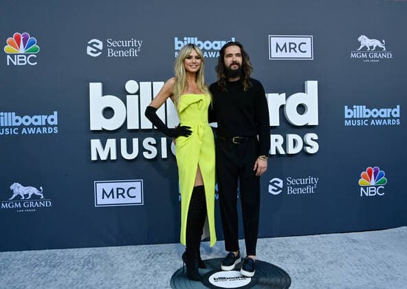 Heidi Klum and Tom Kaulitz attend the annual Billboard Music Awards held at the MGM Grand Garden Arena in Las Vegas, Nevada on May 15, 2022.  LAV202205150381 JIMxRUYMEN
