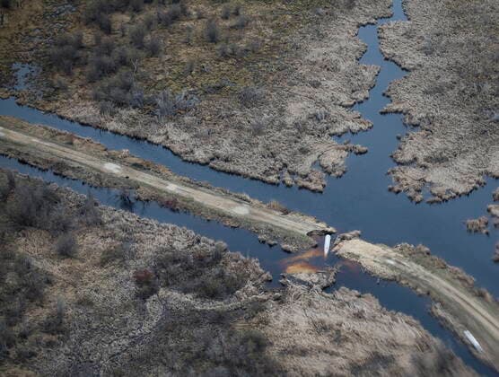 May 15, 2022, WINNIPEG, MANITOBA, CANADA: A road has been washed out southeast of Fisher River just north of Winnipeg, Sunday, May 15, 2022. WINNIPEG CANADA  - ZUMAc35_ 20220515_zaf_c35_166 Copyright: xJohnxWoodsx