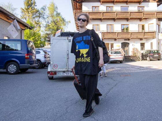 St Johann 15 05 2022, St Johann, AUT, famous Russian protest band Pussy Riot plays concert in Tyrol, in picture Maria Mascha AÂljochina Maria Mascha AÂljochina before a concert of the Russian protest band Pussy Riot in St Johann, Austria on 2022 05 15 Expa  EP_gro