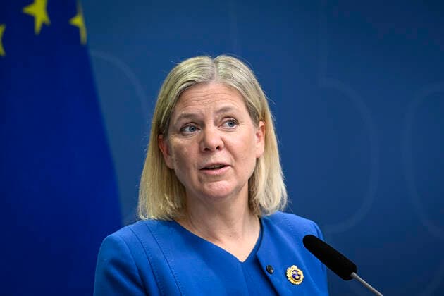 Sweden s Prime Minister Magdalena Andersson gives a news conference in Stockholm, Sweden, on May 16, 2022 Sweden s government has decided to apply for a NATO membership STOCKHOLM SWEDEN x10060x,  Copyright: xHenrikxMontgomery TTx SWEDEN NATO