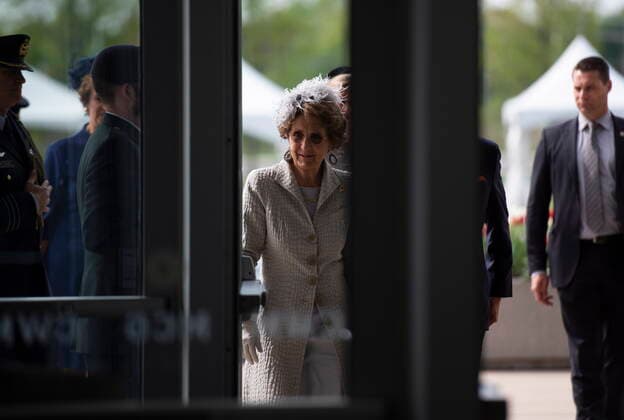 May 16, 2022, Ottawa, ON, CAN: Princess Margriet of the Netherlands arrives for a visit to the Canadian War Museum in Ottawa, on Monday, May 16, 2022. Princess Margriet is visiting Ottawa, the city where she was born during the Second World War. The princess was born at the Ottawa Civic Hospital after the Dutch royal family fled to Canada to escape Nazi occupying forces in 1940. Ottawa CAN  - ZUMAc35_ 20220516_zaf_c35_009 Copyright: xJustinxTangx