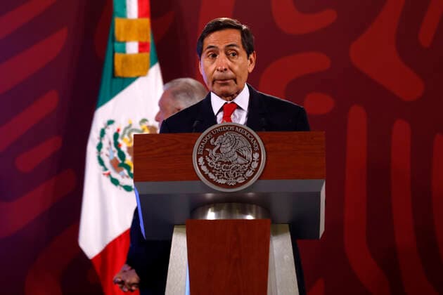 Mexican President Lopez Obrador Daily News Conference MEXICO CITY, MEXICO - MAY 16, 2022: Secretary of Finance and Public Credit, Rogelio Ramirez de la O talks during Lopez Obrador daily morning news conference about salary increase for teachers at National Palace. On May 16, 2022 In Mexico City, Mexico. (Photo by Luis Barron Eyepix Group) Copyright: xLuisxBarronx xEyepixxGroupx EYEPIX_LB_16052022_65479