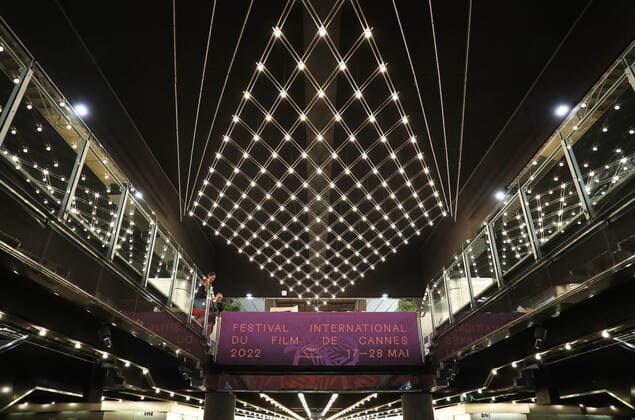 (220517) -- CANNES, May 17, 2022 -- The interior view of the Palais des Festivals is pictured ahead of the 75th Cannes Film Festival in Cannes, southern France, May 16, 2022. The 75th Cannes Film Festival is scheduled to be held from May 17 to 28. ) FRANCE-CANNES-FILM FESTIVAL-PREPARATION GaoxJing 