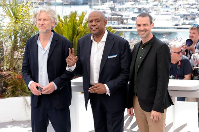 Christophe Castagne, Forest Whitaker and Thomas Sametin at the photocall on the occasion of the awarding of the Palme dOr at the Festival de Cannes 2022 75 Cannes International Film Festival at the Palais des Festivals Cannes, 17 05 2022. Foto:xS.xGabschx xFuturexImage