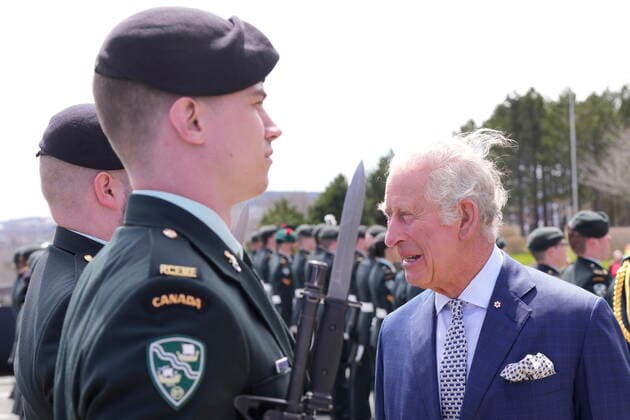 May 17, 2022, St. John s, NL, Canada: Prince Charles inspects the guard of honour in St. John s as he arrives for a Royal visit to Canada on Tuesday, May 17, 2022. St. John s Canada  - ZUMAc35_ 20220517_zaf_c35_104 Copyright: xPaulxChiassonx